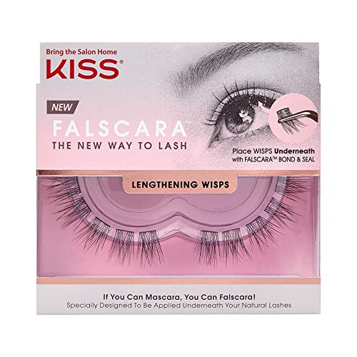 KISS Falscara DIY Eyelash Extension Lengthening Wisps - Featherlight Synthetic Reusable Artificial Eyelashes Pack of 10 Mini Lash Clusters for that Authentic Eyelash Extension Look