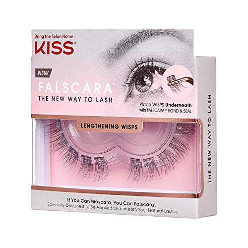 KISS Falscara DIY Eyelash Extension Lengthening Wisps - Featherlight Synthetic Reusable Artificial Eyelashes Pack of 10 Mini Lash Clusters for that Authentic Eyelash Extension Look