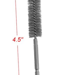 2pc Stainless Steel ALAZCO 5/8" Wire Brush for Power Drill Impact Driver Cleaning Wire Brush Stainless Steel Bore Brush - Hex Shank