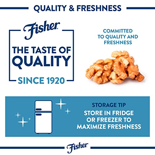 Fisher Chef's Naturals Walnut Halves & Pieces 2 lb, 100% California Unsalted Walnuts for Baking & Cooking, Snack Topping, Great with Yogurt & Cereal, Vegan Protein, Keto Snack, Gluten Free