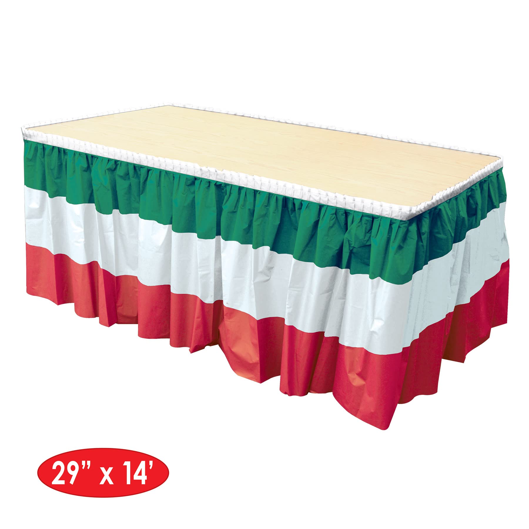 Beistle Red, White & Green Table Skirting