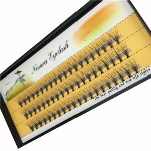 BODERMINCER 10D 60pcs Black Handmade False Eyelashes Natural Long Individual Eyelashes Extension Fake Lashes Makeup Beauty Cosmetic (12mm)