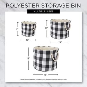 Bone Dry Pet Storage Collection Striped Paw Patch Bin, Small Round, Grayz, Medium Breeds