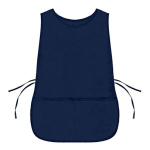 dalix cobbler apron 2 pockets smock chef 28.5" x 18.5" poly cotton navy blue