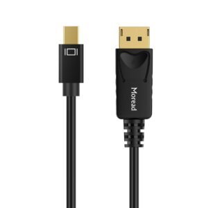 Moread Mini DisplayPort to DisplayPort Cable, 6 Feet, Gold-Plated DisplayPort to Mini DisplayPort (4K@60Hz, 2K@144Hz) Mini DP to DP Display Cable - Black