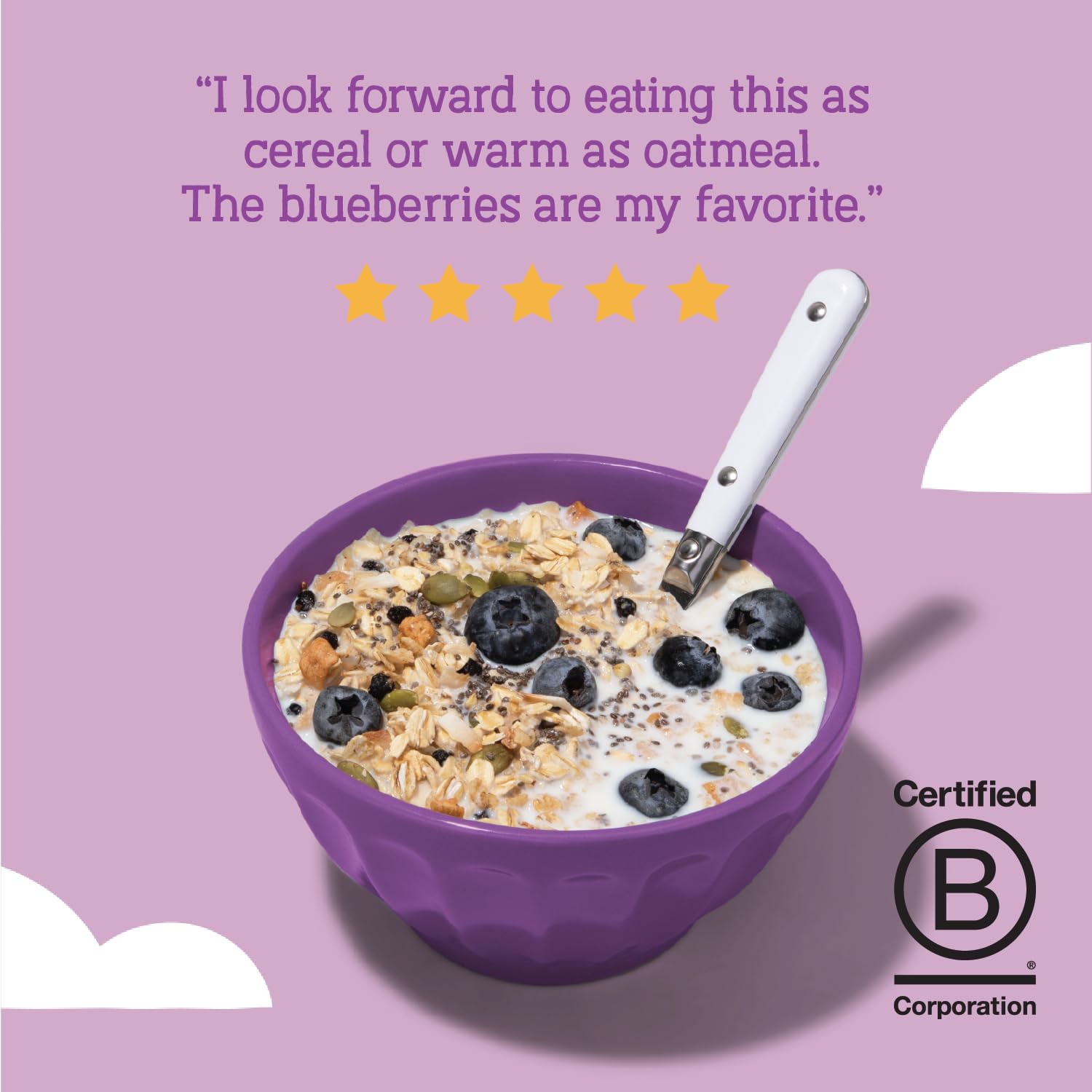 Seven Sundays Muesli Cereal, Wild and Free Blueberry Chia Buckwheat, 32 Oz Bag, Gluten Free, 0g Refined Sugar, Enjoy Warm, Cool or as Overnight Oats