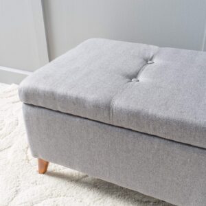 Christopher Knight Home Harper Fabric Storage Ottoman, Grey Dimensions: 19.25”D x 38.00”W x 16.25”H