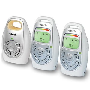 VTech DM223-2 Audio Baby Monitor with Two Parent Units, Up to 1, 000 ft of Range, Vibrating Sound-Alert, Talk-Back Intercom, Digitized Transmission & Belt Clip