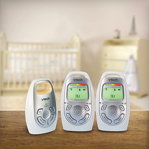 VTech DM223-2 Audio Baby Monitor with Two Parent Units, Up to 1, 000 ft of Range, Vibrating Sound-Alert, Talk-Back Intercom, Digitized Transmission & Belt Clip