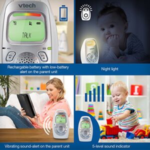 VTech DM223-2 Audio Baby Monitor with Two Parent Units, Up to 1, 000 ft of Range, Vibrating Sound-Alert, Talk-Back Intercom, Digitized Transmission & Belt Clip