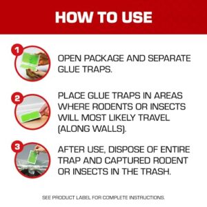 Tomcat Super Hold Glue Traps Mouse Size for Mice, Cockroaches, Spiders, and Scorpions, Ready-To-Use, 4 Traps