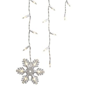 ge 150 count clear icicle style lights with 7 dangling snowflakes