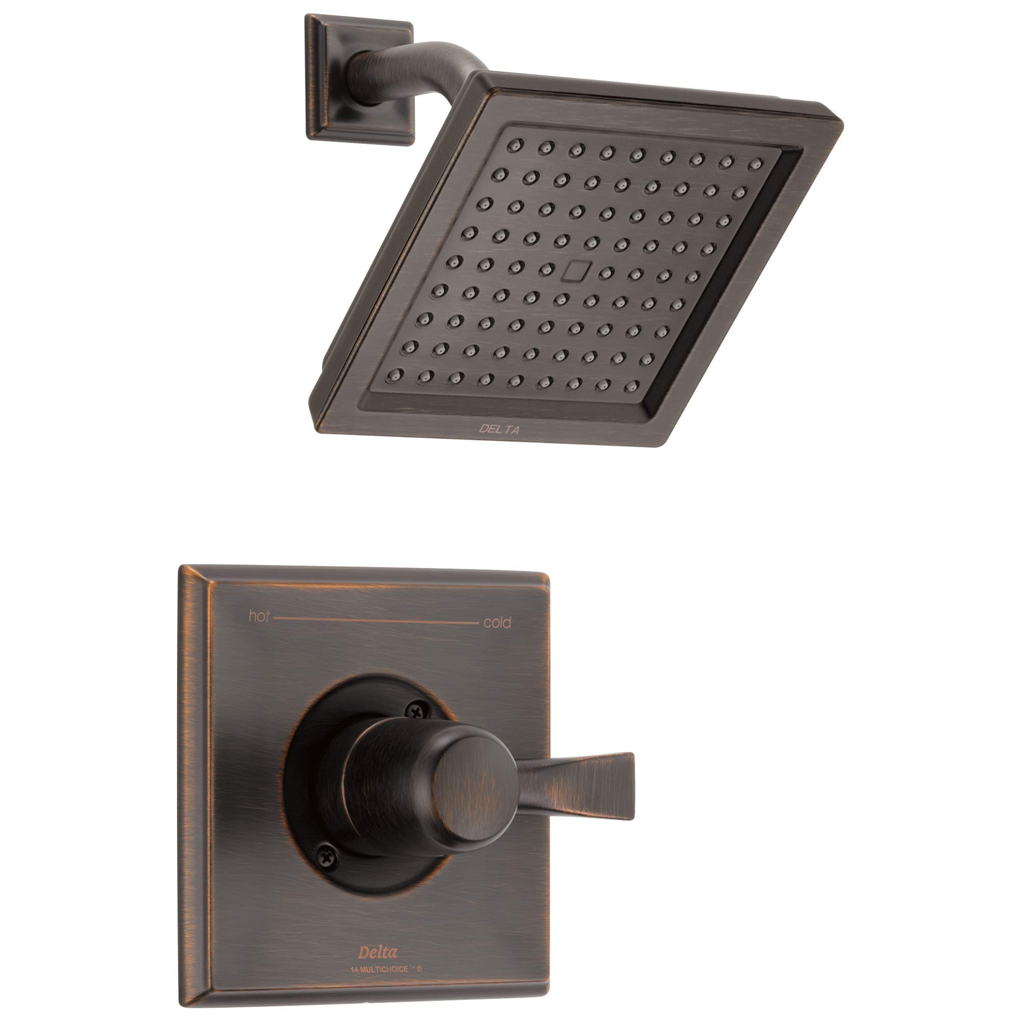 Delta Faucet Dryden 14 Series Single-Function Shower Trim Kit with Single-Spray Touch-Clean Shower Head, Venetian Bronze, 2.0 GPM Water Flow, T14251-RB-WE (Valve Not Included)