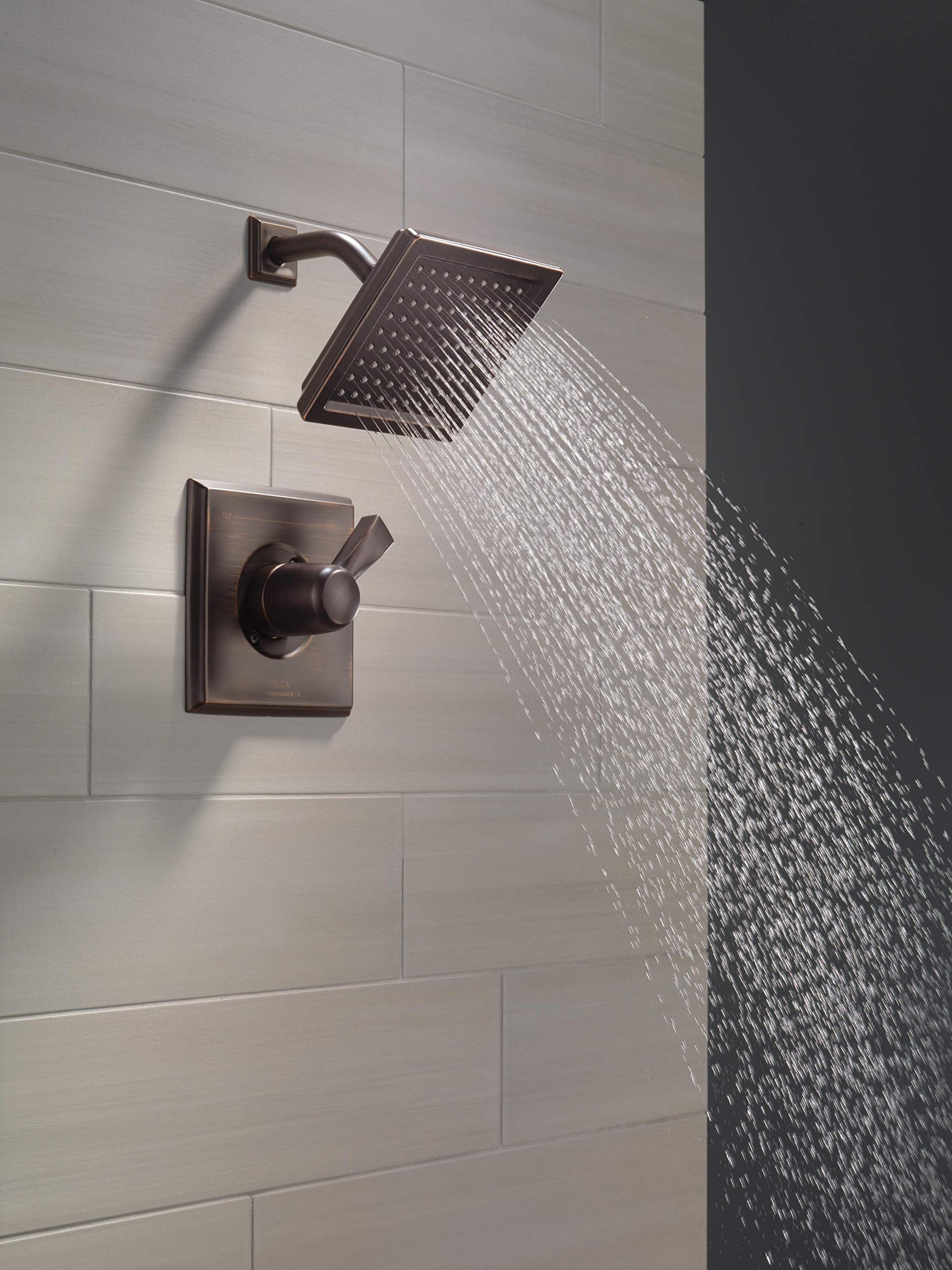 Delta Faucet Dryden 14 Series Single-Function Shower Trim Kit with Single-Spray Touch-Clean Shower Head, Venetian Bronze, 2.0 GPM Water Flow, T14251-RB-WE (Valve Not Included)