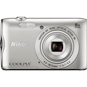 nikon coolpix a300 20 mp point & shoot digital camera, silver