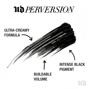 Urban Decay Perversion Volumizing Mascara, Black Lengthening Mascara, Buildable Lash Volume & Length, Longwear, Non-waterproof, Clump-free Lash Lift, Cruelty-free, Paraben-free, 0.4 fl oz