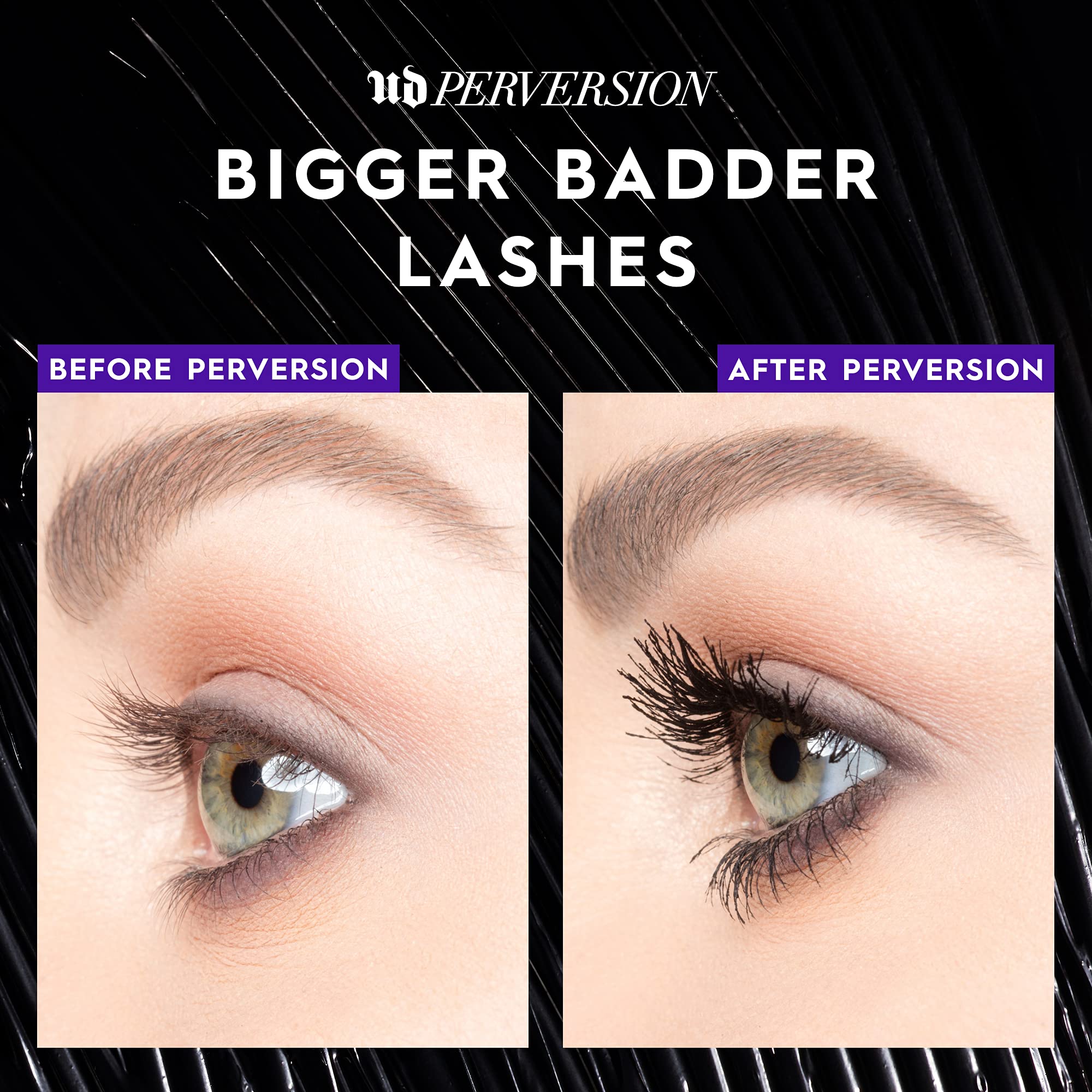 Urban Decay Perversion Volumizing Mascara, Black Lengthening Mascara, Buildable Lash Volume & Length, Longwear, Non-waterproof, Clump-free Lash Lift, Cruelty-free, Paraben-free, 0.4 fl oz