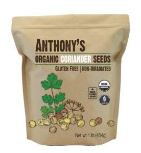 anthony's organic coriander seeds, 1 lb, gluten free, non gmo, non irradiated, keto friendly