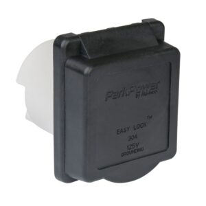 weekender by parkpower 30arvib 30a power inlet, black