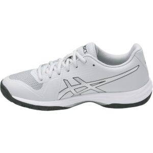 asics women's womens gel-tactic 2 athletic shoe, glacier grey/silver/dark grey, 12 medium us