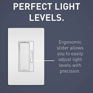 Legrand radiant RH453PTCCCV6 450W Preset Decorator Rocker Dimmer Light Switch with Locator Light for Dimmable LED and CFL Bulbs, Single Pole/3-Way, White/Light Almond/Ivory (1 Count)