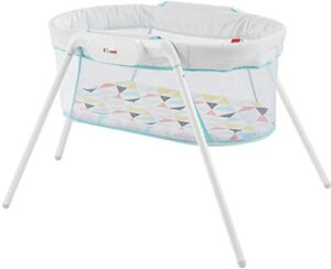 fisher-price stow 'n go bassinet windmill, portable baby cradle with soothing features for infants and newborns
