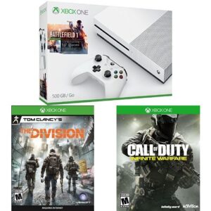 xbox one s 500gb console – battlefield 1 bundle + call of duty + the division