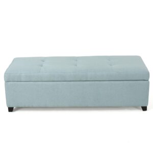 christopher knight home brentwood fabric storage ottoman, light blue