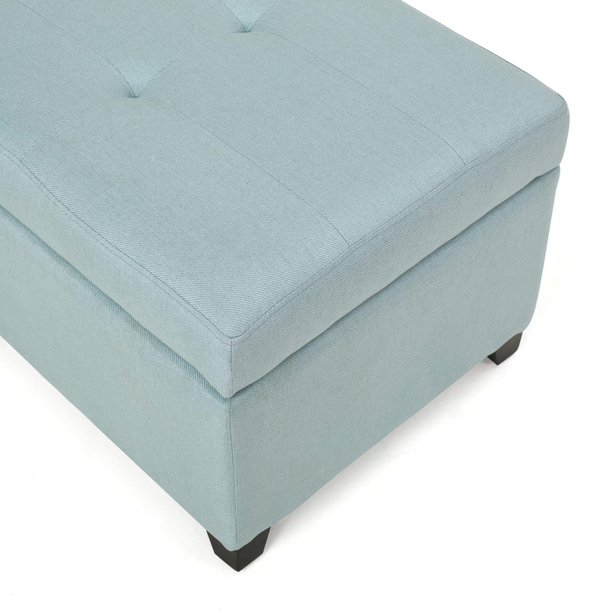 Christopher Knight Home Brentwood Fabric Storage Ottoman, Light Blue