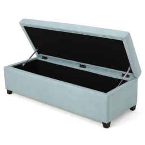 Christopher Knight Home Brentwood Fabric Storage Ottoman, Light Blue