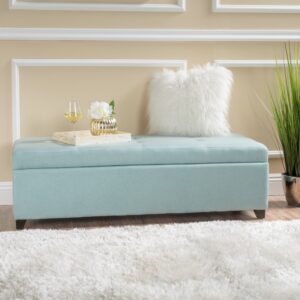 Christopher Knight Home Brentwood Fabric Storage Ottoman, Light Blue
