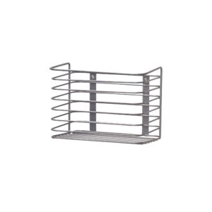 household essentials door mount cabinet organizer, steel wire basket, attractive nickel powder coating, great for saving space, mounts to solid surface with hardware included