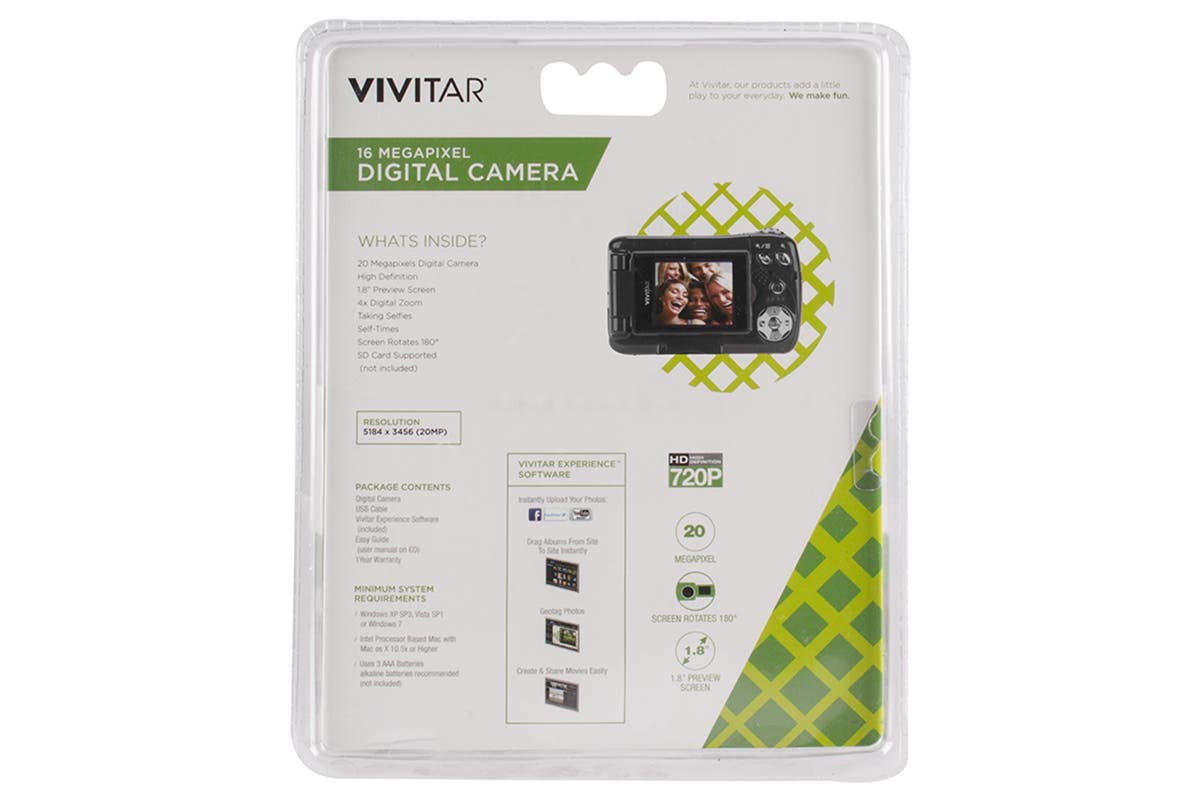 Vivitar VX018 Selfie Cam Digital Camera, Black