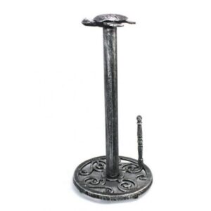 Hampton Nautical Antique Silver Cast Iron Paper Towel Holder 13"-Sea Turtle Beach Decor