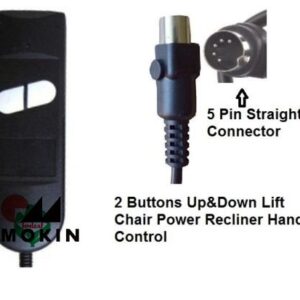 HMOKIN UP/Down 2B 5PIN Wand Hand Controller for Okin Lift Chair Remote handset or Limoss Pride Power Recliner Hand Control