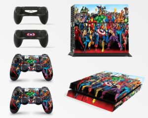 gizmoz n gadgetz superhero skins for ps4 playstation 4 console decal vinal sticker + 2 controller set