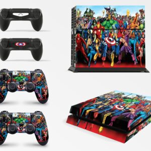 giZmoZ n gadgetZ Superhero Skins for PS4 Playstation 4 Console Decal Vinal Sticker + 2 Controller Set