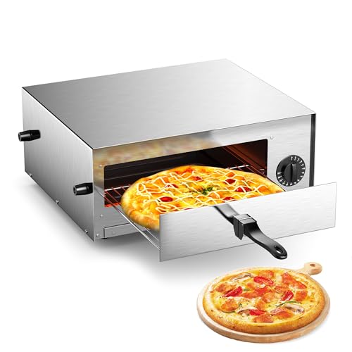 Goplus Electric Pizza Oven Stainless Steel Pizza Baker for Kitchen Commercial Use, Snack Oven