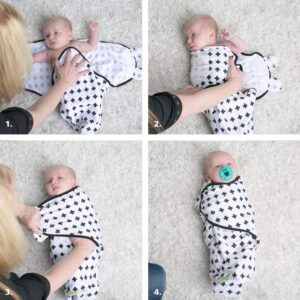 Ziggy Baby Adjustable Baby Swaddles 0-3 Months - Blanket Infant Wrap Set 3 Pack - Soft Cotton Black & White - Newborn Swaddle Blankets for Baby Boy or Girl, Swaddle Blanket
