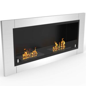 regal flame fargo 43 inch ventless built in recessed bio ethanol wall mounted fireplace