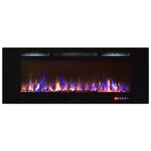 regal flame astoria 60" built-in ventless heater recessed wall mounted electric fireplace - multi-color