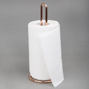 Creative Home Heavy Duty Metal Paper Towel Holder Kitchen Towel Stand for Kitchen Countertop Dining Table, 4.8" Diam. x 11.8" H, Copper Plated