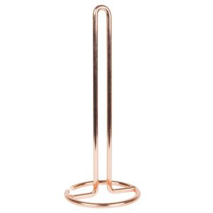 Creative Home Heavy Duty Metal Paper Towel Holder Kitchen Towel Stand for Kitchen Countertop Dining Table, 4.8" Diam. x 11.8" H, Copper Plated