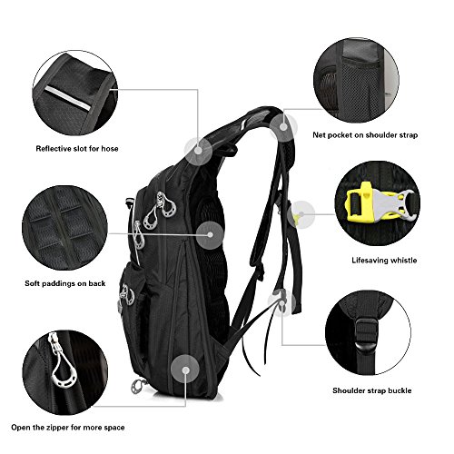 ONTYZZ Bicycle Backpack 12L Unisex Nylon Waterproof Bicycle Shoulder Rucksack Travel Backpack Sport Rucksack Day Rucksack Trekking Rucksack Hydration Backpack Outdoor Black