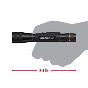 Coast G32 465 Lumen Flashlight with Pure Beam, Twist Focus and Bulls-Eye Spot Beam, Black