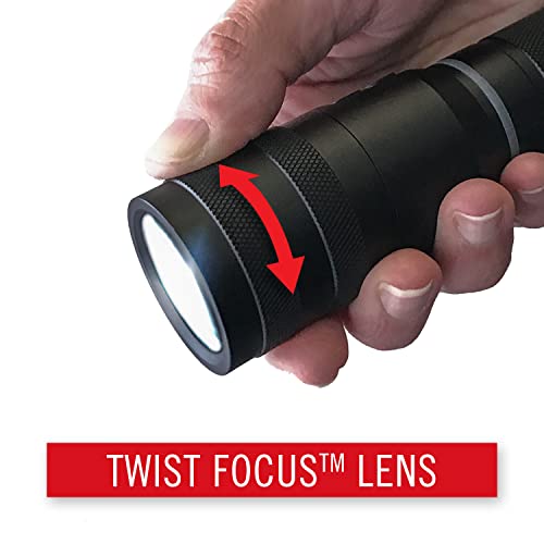 Coast G32 465 Lumen Flashlight with Pure Beam, Twist Focus and Bulls-Eye Spot Beam, Black