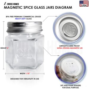 15 Set Magnetic Spice Jars for Refrigerator Hexagon Glass Spice Jars with Magnetic Lids, Shaker, Spice Labels, Magnetic Glass Spice Containers for RV Travel Trailer Kitchen Fridge Cabinet Wall mount