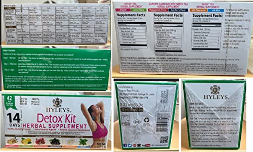 Hyleys Detox Tea 14 Days Kit - 42 Tea Bags - Herbal Supplement - Mother's Mother's Day Gift Day Gift