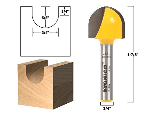 YONICO 19103q 3/4-Inch Diameter Core Box Router Bit 1/4-Inch Shank