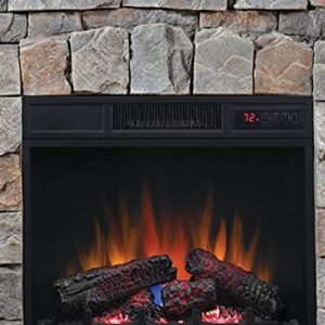 Classic Flame Pioneer Stone Electric Fireplace Mantel Package - Brushed Dark Pine, 18WM10400-I601